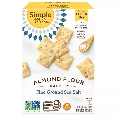 $26.99 • Buy Simple Mills Almond Flour Sea Salt Crackers, 10 Ounce (2 Count) New