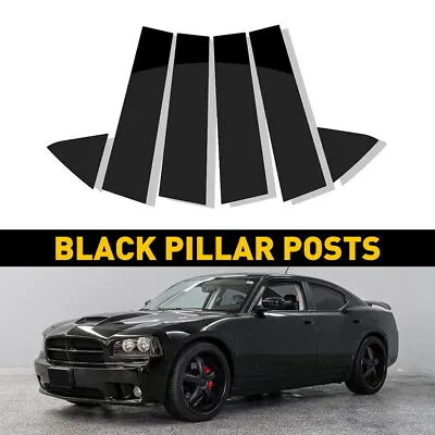 6x Window Molding Post Pillar Black Cover Trims Door For 2006-2010 Dodge Charger • $14.99