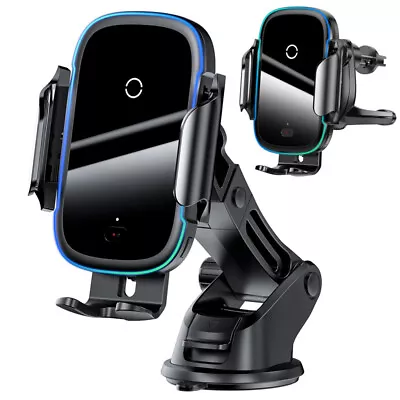 Baseus Automatic Clamped Qi 15W Wireless Car Charger Mount Air Vent Phone Holder • $44.99