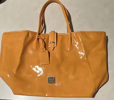 Dooney & Bourke Lg Cindy Tote Mustard Bag Patent Leather :NOS. MSRP $245.00 • $89.95