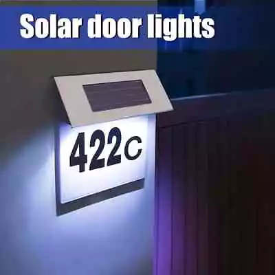 Solar Light House Sign 4LED Illuminated Contemporary Modern Door Number Plaque • £10.72