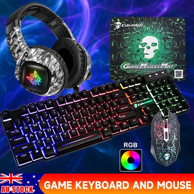 $29.95 • Buy T6 Gaming Keyboard And Mouse Combo Bundle Set Wired USB For PC Laptop PS4 Xbox