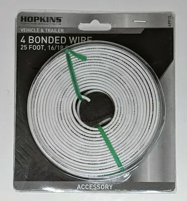 Hopkins 49915 25' Foot 16/18 Gauge 4 Bonded Vehicle Trailer Wire Harness Towing • $20.98