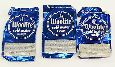 3 Vtg Collectible Prop Decor NOS Woolite Cold Water Soap Packet Foil Not Opened • $29.99