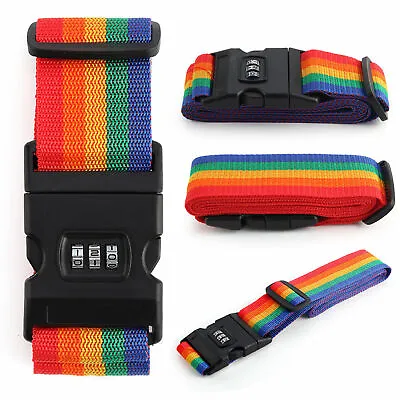 Adjustable 3 Digit Combination Luggage Suitcase Straps Baggage Tie Down Belt UK • £3.69