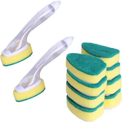 Dish Washing Up Brush Sponge With Liquid Soap Dispenser Scrubber Cleaning Pad • £6.69