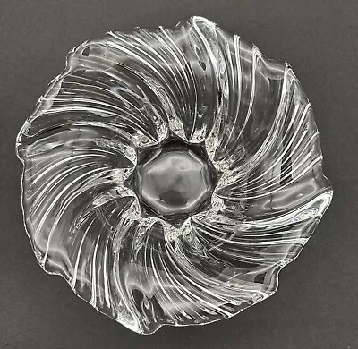 Mikasa Belle Epoque Spiral Swirl Crystal Bowl Center Piece Serving 8” Wide Bowl • $18.90