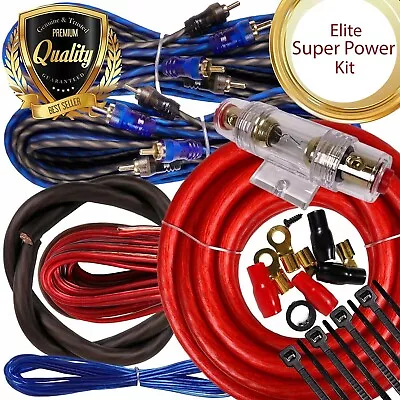 Complete 4 Channels 2000W 4 Gauge Amplifier Installation Wiring Kit Amp PK1 Red • $37.99