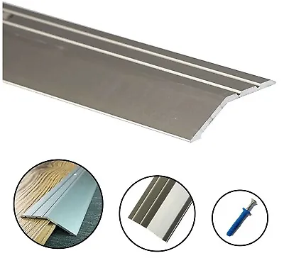 £6.99 • Buy Anodised Aluminium Door Floor Bar Edge Trim Threshold Ramp 100 Cm Length