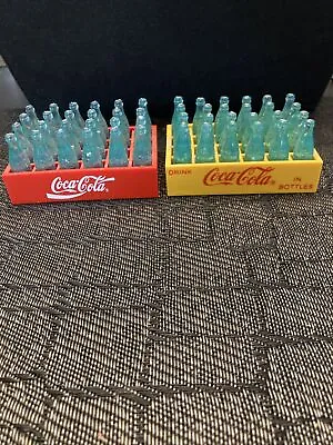 Coca Cola Miniature 24 Bottles In Case Plastic 1 Yellow 1 Red Case Lot • $29.95