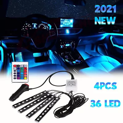 ??RGB-LED Car Interior Accessories Floor Decorative Atmosphere Strip Lamp Lights • $10.99