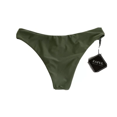 $8.09 • Buy Womens LIGHT OLIVE SWIM BOTTOMS Size Medium ZAFUL Solid Color NEW Summer Fun NWT