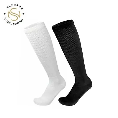 6 Pairs Men's Diabetic Knee High Socks Over The Calf Circulatory Health Cotton • $15.99