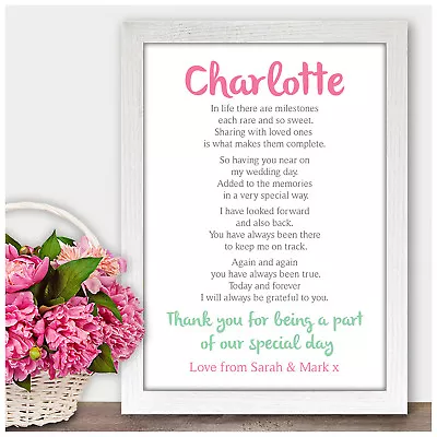 Personalised Bridesmaid Poem Thank You Gifts For Maid Of Honour Chief Bridesmaid • £13.95