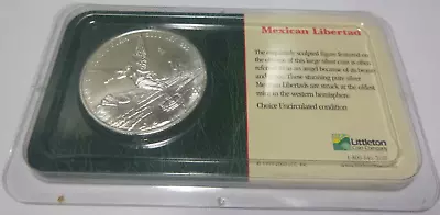 2000 Mexico 1 Oz Silver Libertad BU .999 Plata Pura In Holder By Littleton Coin • $123
