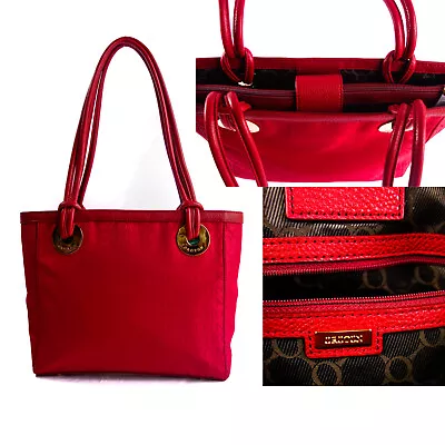 OROTON Tote Bag Shoulder Handbag Large Stencil Red Leather Jacquard NWT Dustbag • $349.95