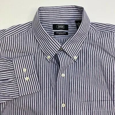 $15.16 • Buy Berkley Jensen Button Up Shirt Mens Large Wrinkle Free Gray Stripe Long Sleeve C