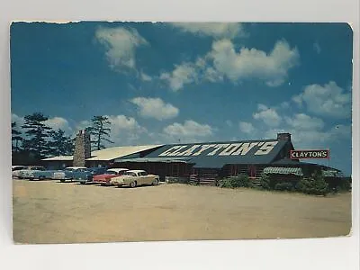 Postcard Claytons Log Cabin Restaurant Manahawkin New Jersey Route 72 Unposted • $24