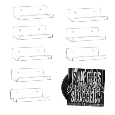 Acrylic Vinyl Record Wall MountMagazine Display ShelvesWall 8 Pcs 4 Clear • $14.91