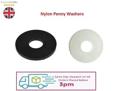 Nylon Penny Washers Fender Repair Washers Black/White M3 M4 M5 M6 M8 M10 M12 • £2.95