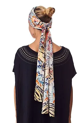 Camilla The Lonely Wild Knitted Head Band With Silk Scarf- Size O/S • $80