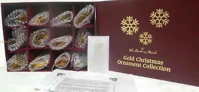 Set Of 12 Danbury Mint 2015 Gold Christmas Ornaments With Box • $149.95