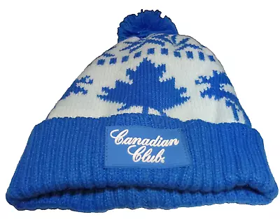 Official Canadian Club Men's Beanie Blue White Whiskey Bourbon Cc Pom Pom Winter • $22.40