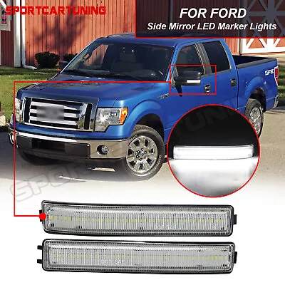 For 09-14 Ford F150 White LED Side Mirror Light Turn Signal Lamp Reflector Clear • $23.88