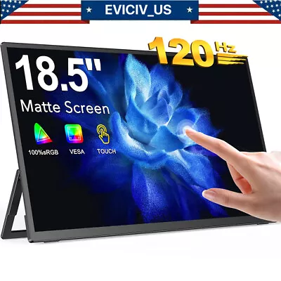 18.5  FHD Touchscreen Portable Monitor 120HZ W/VESA For Laptop Computer PS6 Used • $149.99