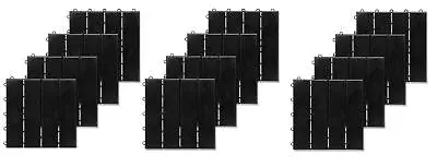 Black Pack Of 12 Tiles For Outdoor Deck Garden Flooring Tiles Board Decking  • £29.99