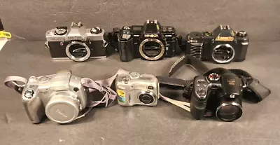 Lot Of 6 Vintage Film And Digital Cameras Not Tested As Is Minolta Canon Parts • $129.99