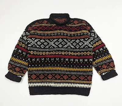 Handmade Caravan 100% Wool Knit Sweater Ecuador   • $19.97