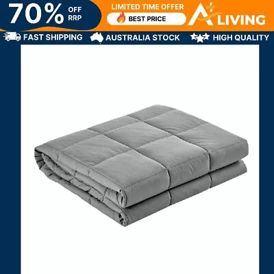 Weighted Blanket 7KG Microfibre Adult Calming DTPS 152x203cm Light Grey • $63.65