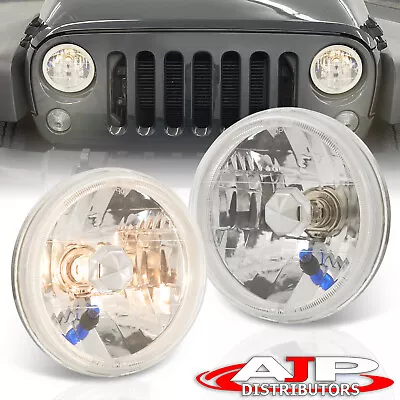 H6014 H6015 H6024 7  Halo LED Head Lights Lamps H4 Conversion Pairs Set Chrome • $27.99