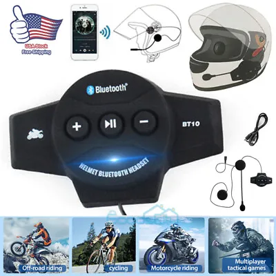 Motorcycle Helmet Headset Wireless Bluetooth Headphone Speaker Hands-Free BT-10 • $27.83