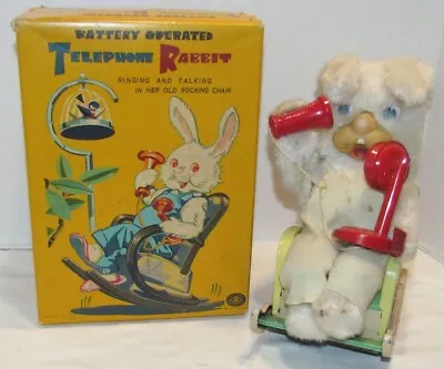 Telephone Rabbit Battery Operated Toy In Box  Modern Toys Japan Works • $125