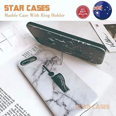 $11.99 • Buy IPhone 12 11 Pro Mini X XS Max XR Marble Shockproof Hard Holder Stand Case Cover