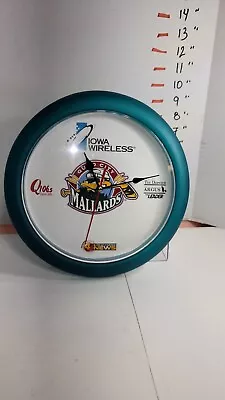 Vintage Quad City Mallards Iowa Wireless Center Wall Clock IWireless Q106.5 • $34.99