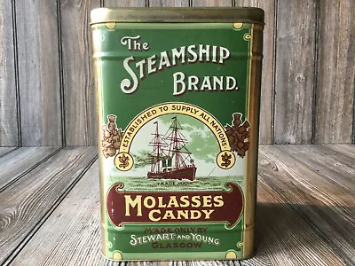 The Steamship Brand Molasses Candy Tin Made In England By Stewart& Young Glasgow • $12.88