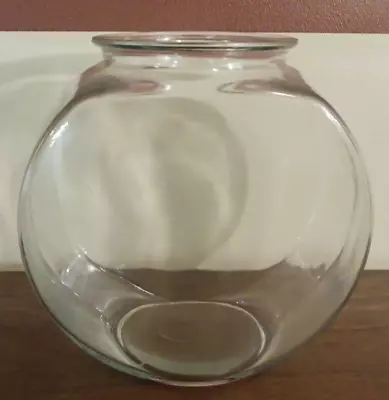 Vintage Glass Terrarium/Aquarium Classic Drum Shape Fish Bowl 9.0  X 8.5  X 5.0  • $17.95