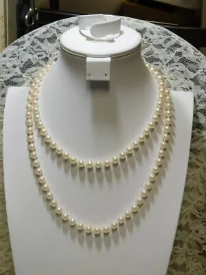 J609-2 Vintage Necklaces~faux Pearls~off White~18  & 23 ~knotted/plastic • $7.50