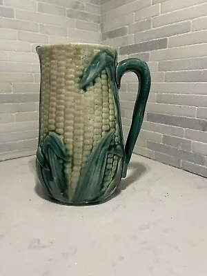 MAJOLICA POTTERY  - Ear Of Corn Pitcher Or Jug - 5.75   Tall - 19th Century • $85