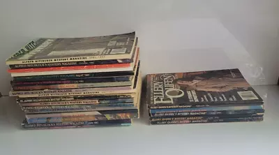 Ellery Queen Mystery Magazine Lot Of 5 + 16 Alfred Hitchcock Mystery Magazines • $29.95