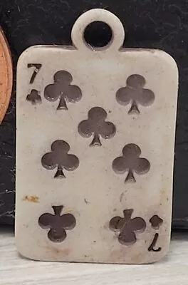 Vintage Plastic PLAYING CARD SEVEN OF CLUBS Gumball Charm Prize Jewelry  • $6