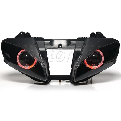 $319.99 • Buy Assembled Projector Headlight Red Halo Rings Fits For Yamaha YZF-R6 2006 2007