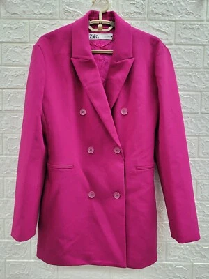 $50 • Buy New Zara Raspberry Double Breasted Blazer Size Medium