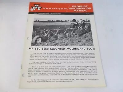 Massey Ferguson MF 880 Semi Mounted Moldboard Plow Product Information Manual • $10