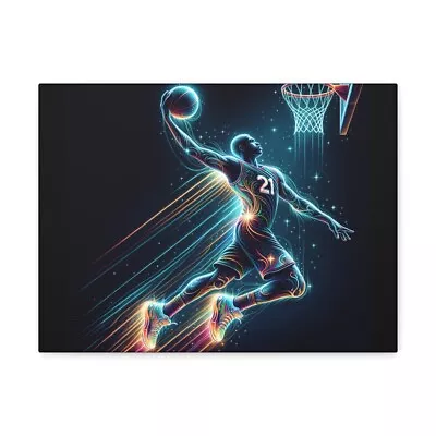 Basketball Player Balling Swish And Slam Canvas Wrap • $15.32