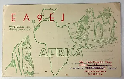 Africa 1971 QSL Card Sahara Justo Benedicto Perez Madrid Spain Villa Cisneros • $22.86