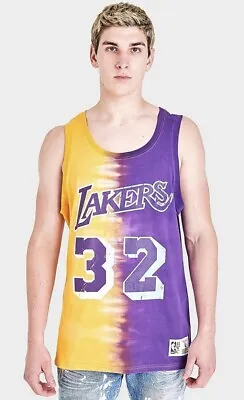 Magic Johnson Los Angeles Lakers Mitchell & Ness Tie Dye Tank Size XXL 2XL • $34.99